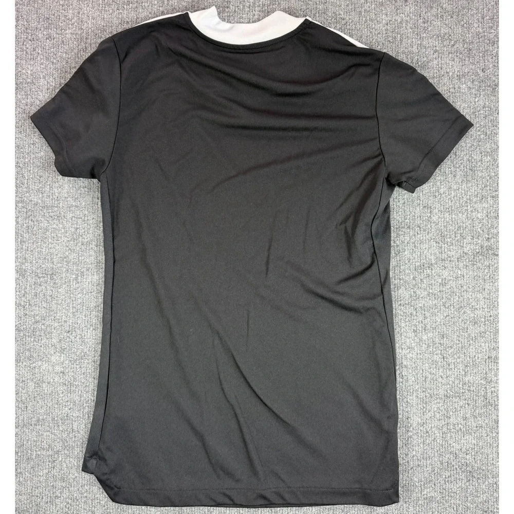 adidas AEROREADY girls Soccer Jersey S Black White V-Neck Breathable